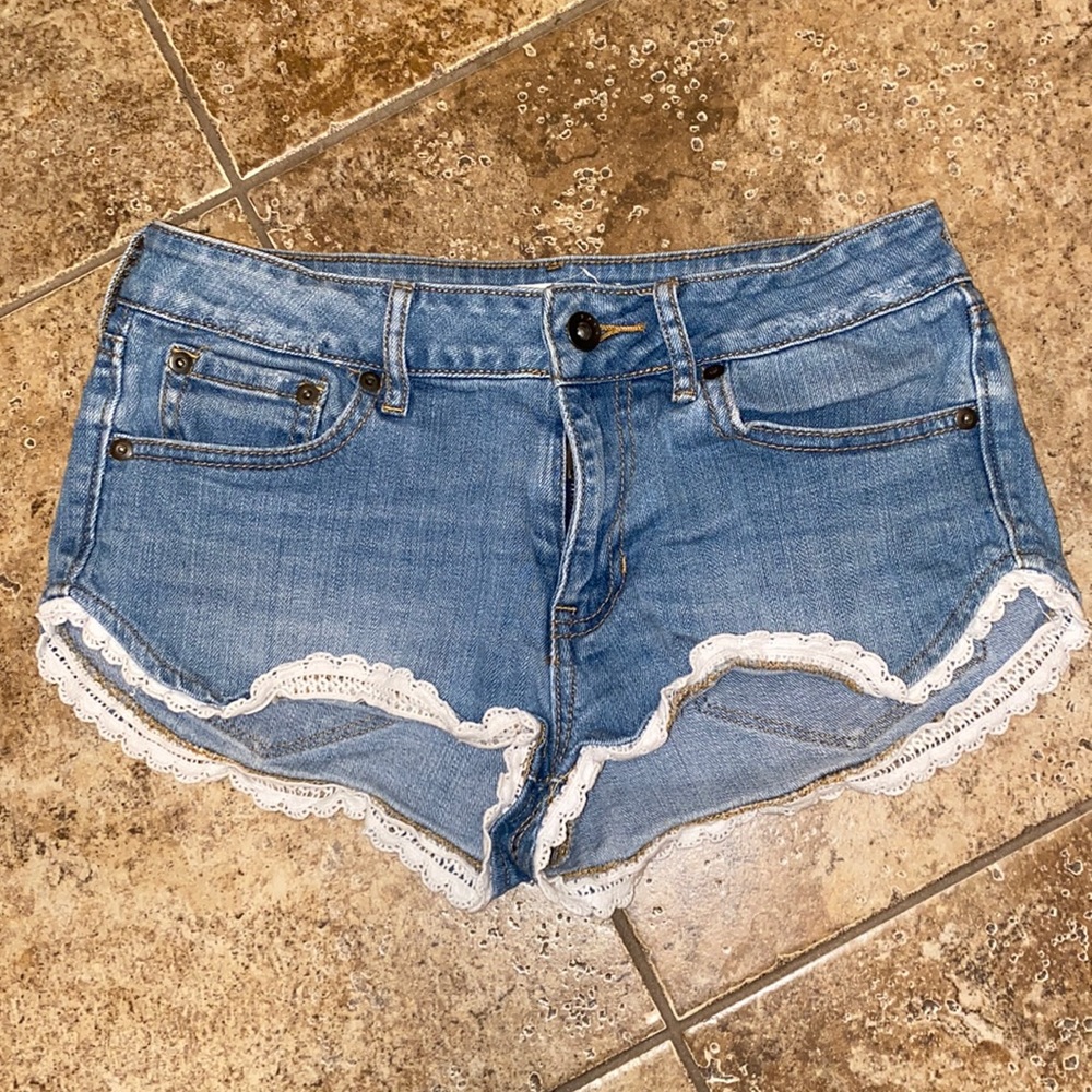 Roxy Lace Jeans Booty Shorts